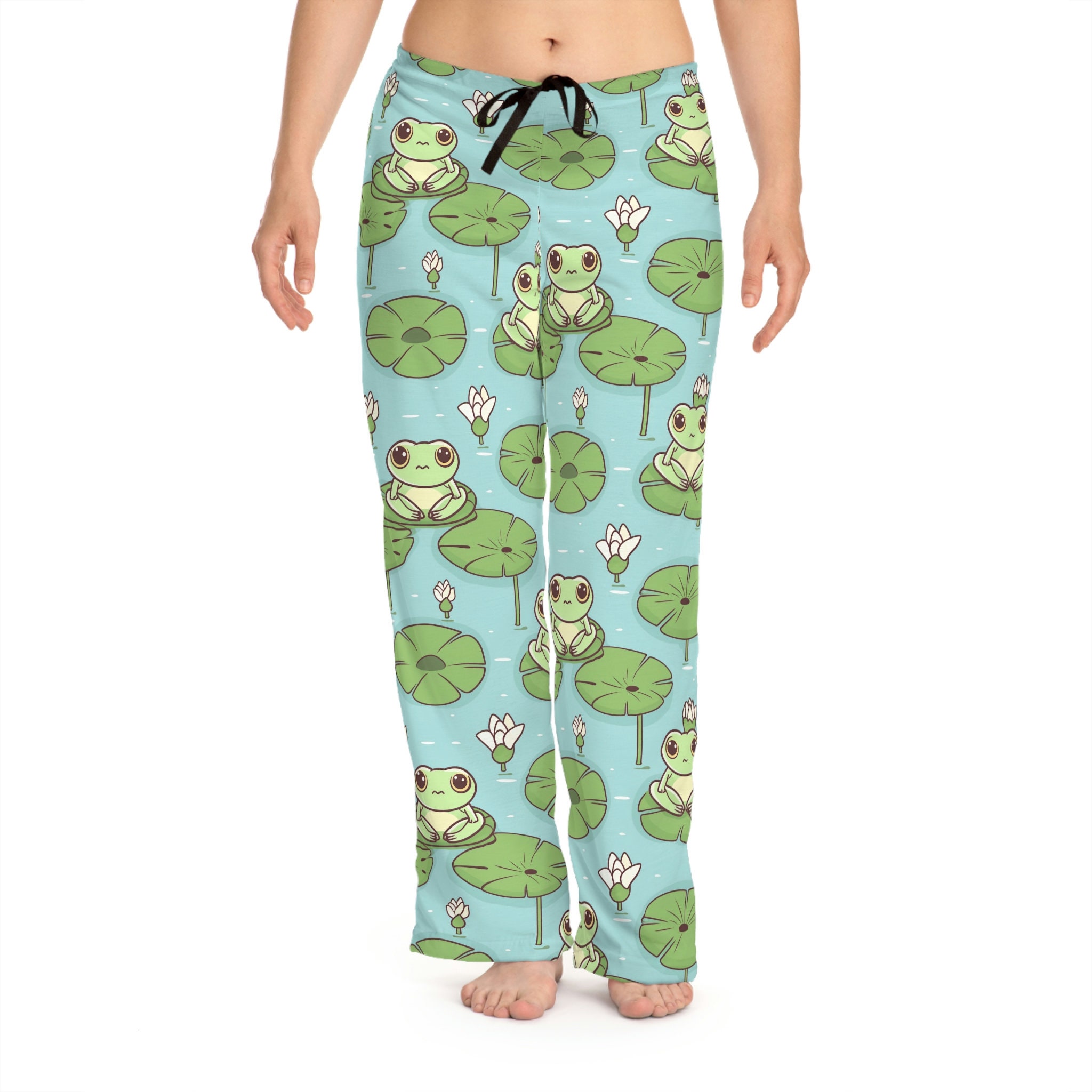 Kawaii Frog Pajamas Womens Pajama Pants Frog Clothing Frog Lover Gift Cute Frog Pants Frog Lounge Pants Pajama Bottoms Etsy
