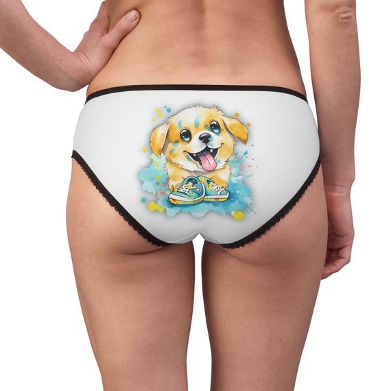 Women's Cute Cartoon Puppy Underwear Cute Puppy Lingerie Women's Dog  Underwear Adorable Puppy Panties Fun Lingerie Fun Panties 