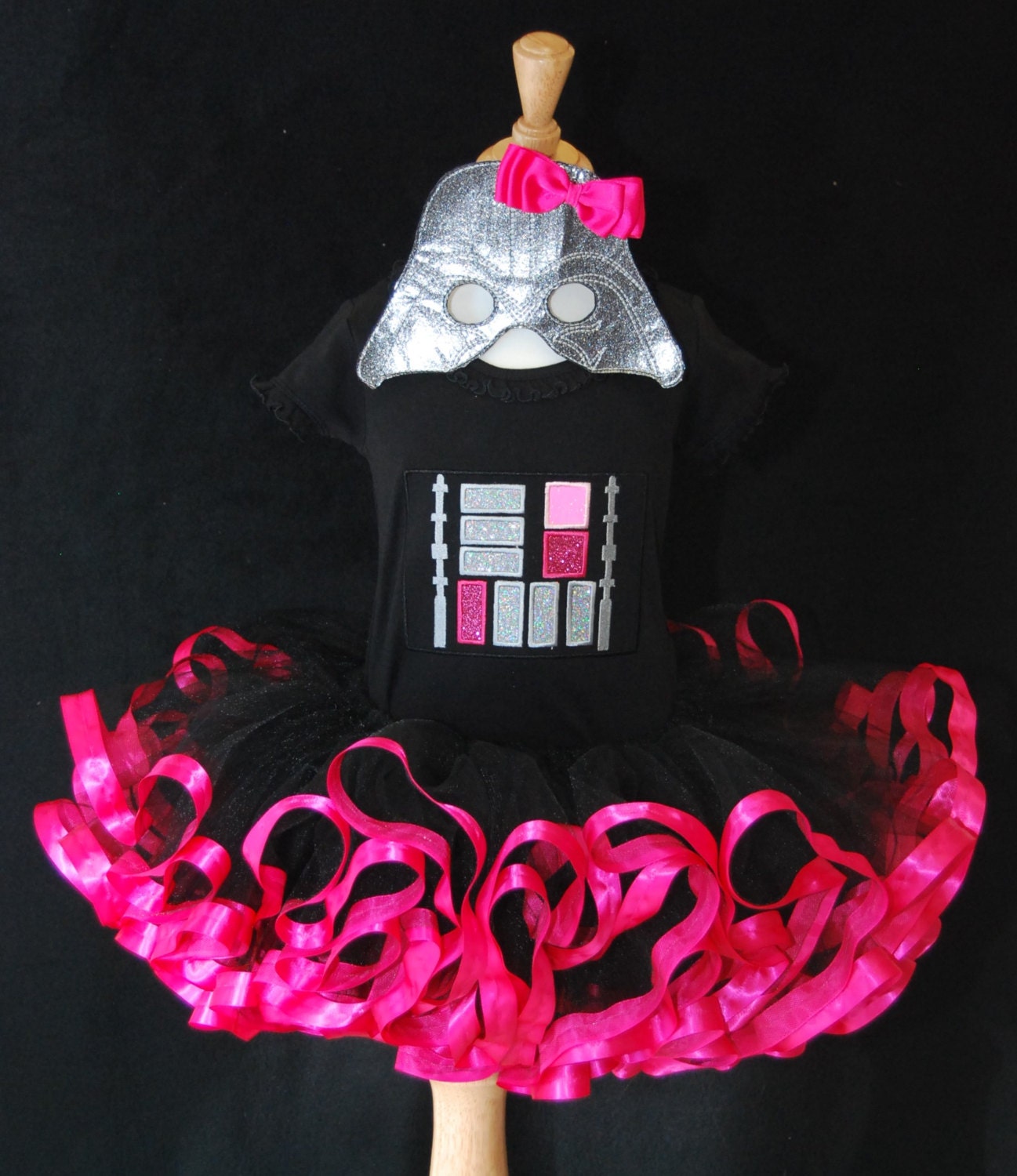 Hot Pink Darth Vader sparkle tutu outfit/ribbon trimmed | Etsy