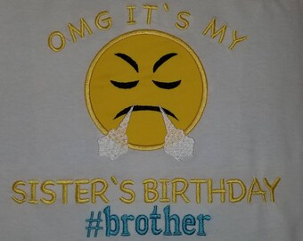 Emoji birthday shirt, OMG birthday, matching family shirts, birthday girl emoji