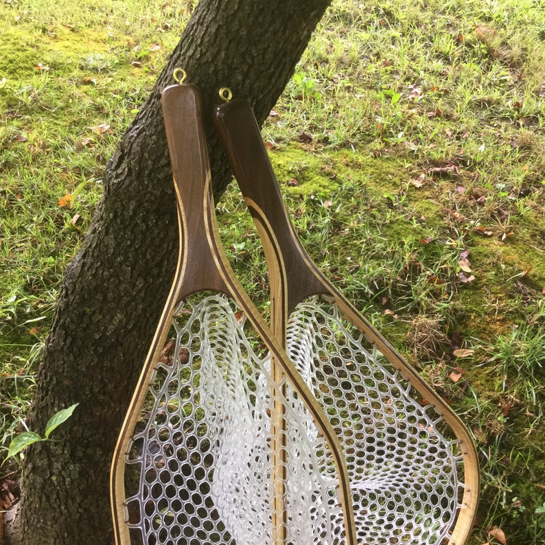 Fly fishing trout landing net handcrafted with Walnut and Ash Etsy