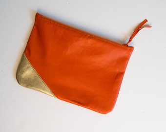 Zipper purse, leather wallet, zipper pouch, coin purse, pencil case, cosmetic bag