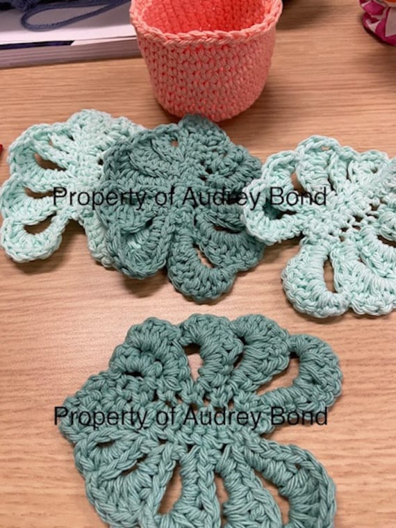 Monstera Leaf Coaster Set Crochet Pattern