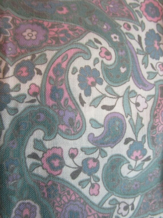 80s Colours Floral Garden Print Oversized Handmade Tunic Top English Floral Garden Teal Purple Pink Rose and Paisley Print Tunic