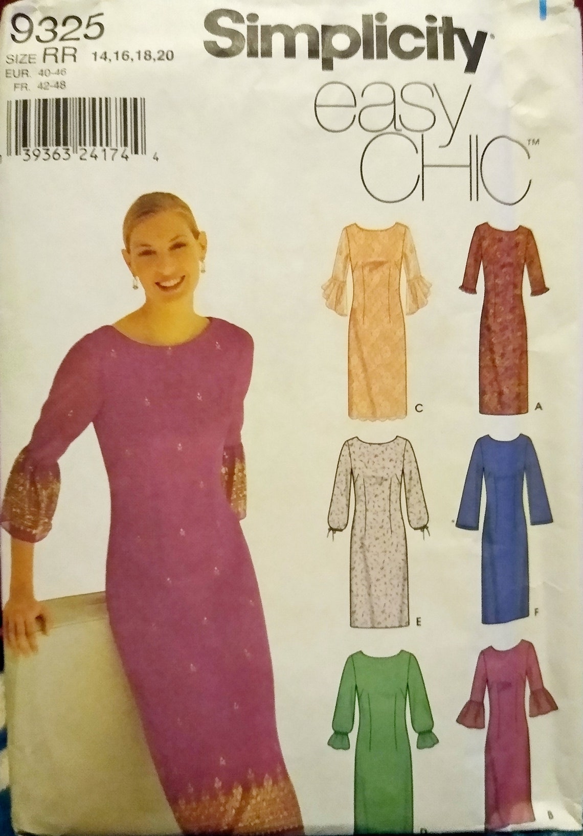 Uncut Simplicity Pattern 9325 Misses'/Miss Petite Dress Etsy