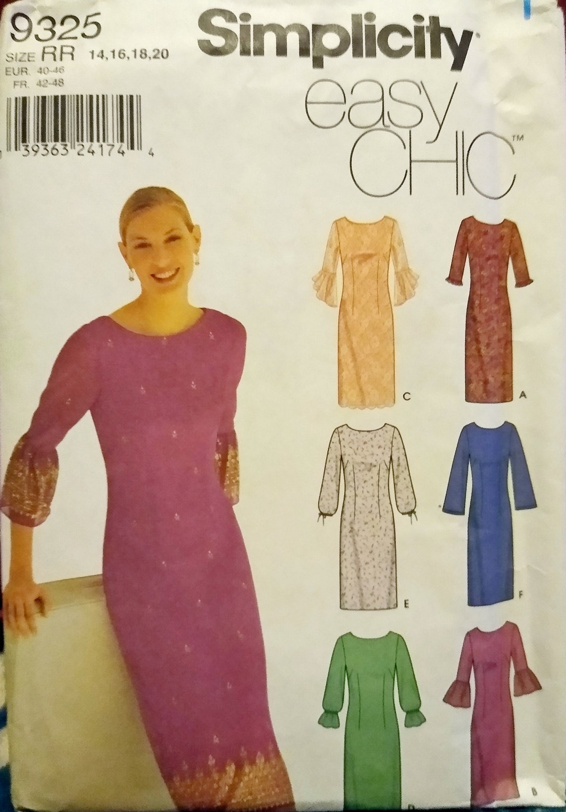 Uncut Simplicity Pattern 9325 Misses'/Miss Petite Dress | Etsy