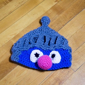 Crochet Pattern SUPER GROVER Muppet Beanie