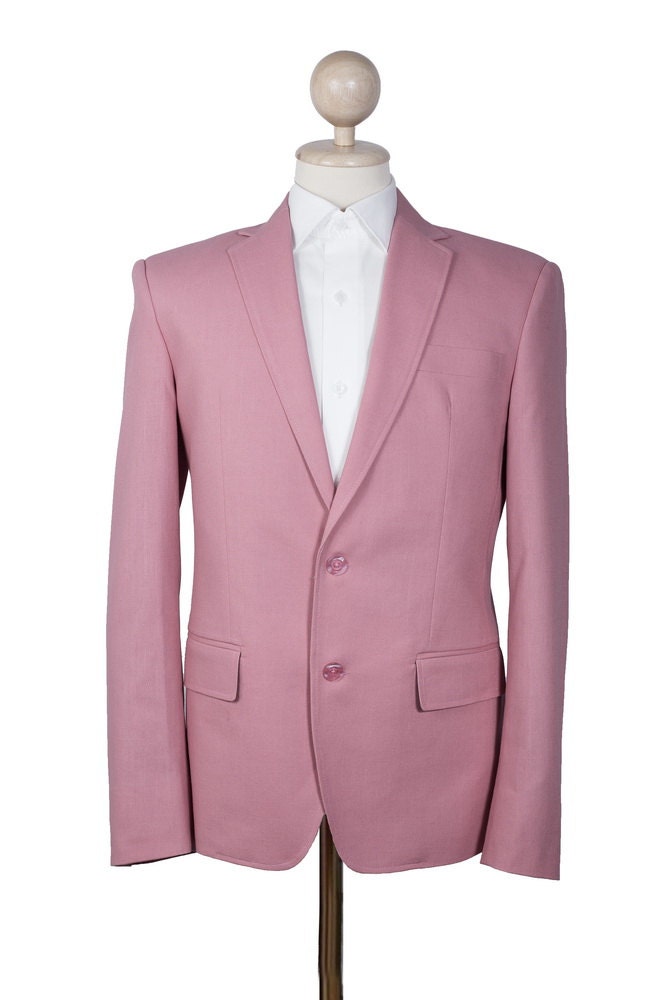 Salmon Pink Cotton Blazer Blazer Code Etsy