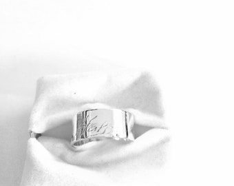 Silver engraved ring. Sterling silver hallmarked engraved - love-smile -happy ring