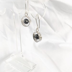 Sterling Silver and Hematite, Unique, exclusive, stunning drop earrings image 2