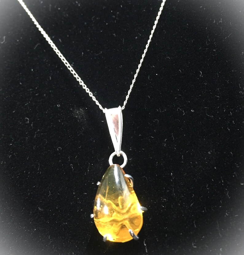 Amber and Sterling Silver Pendant image 4