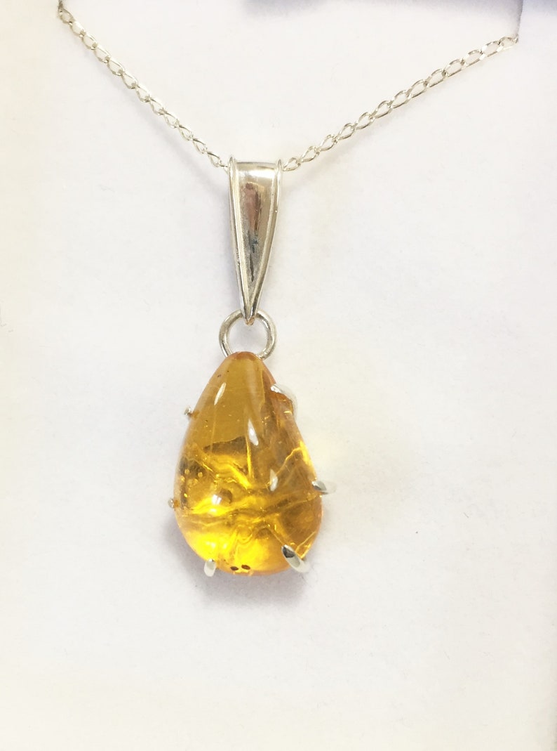 Amber and Sterling Silver Pendant image 2