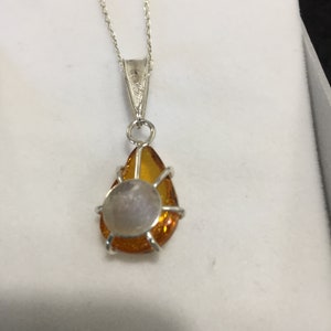 Amber and Sterling Silver Pendant image 5