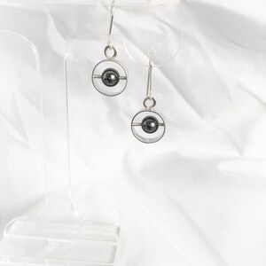Sterling Silver and Hematite, Unique, exclusive, stunning drop earrings