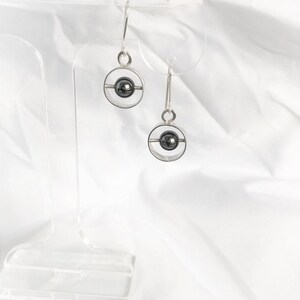 Sterling Silver and Hematite, Unique, exclusive, stunning drop earrings image 1