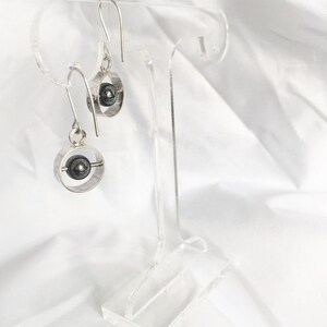 Sterling Silver and Hematite, Unique, exclusive, stunning drop earrings image 4