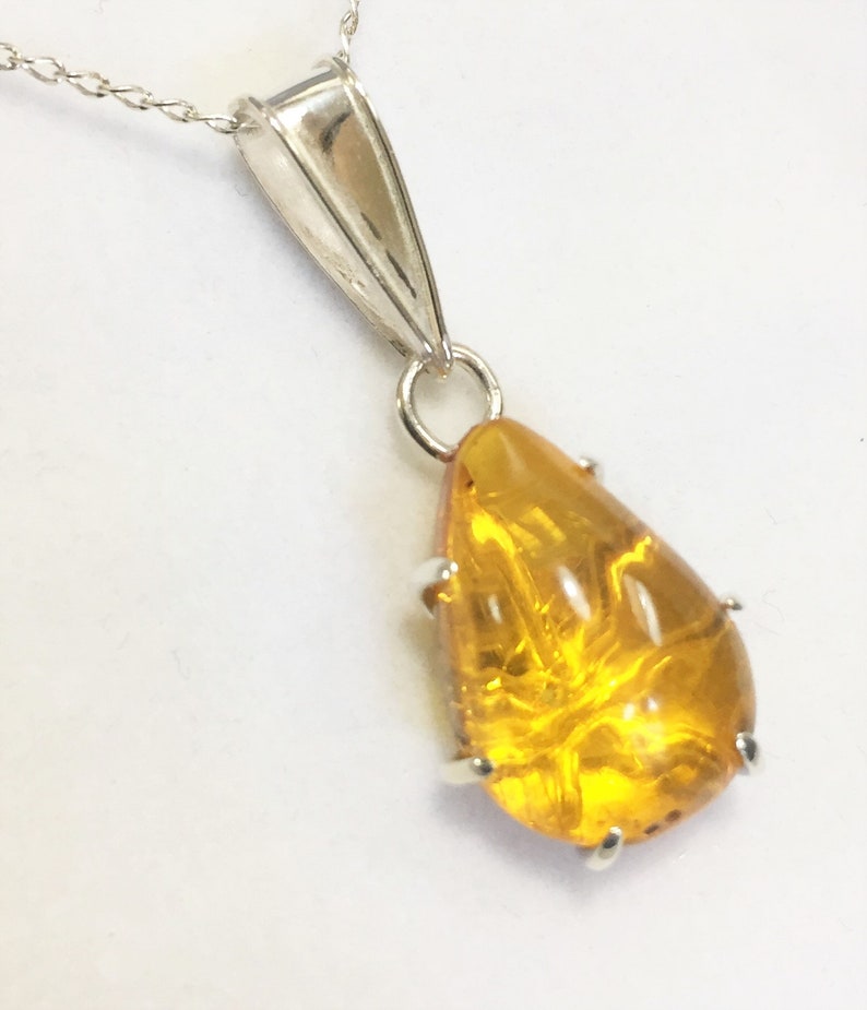 Amber and Sterling Silver Pendant image 3