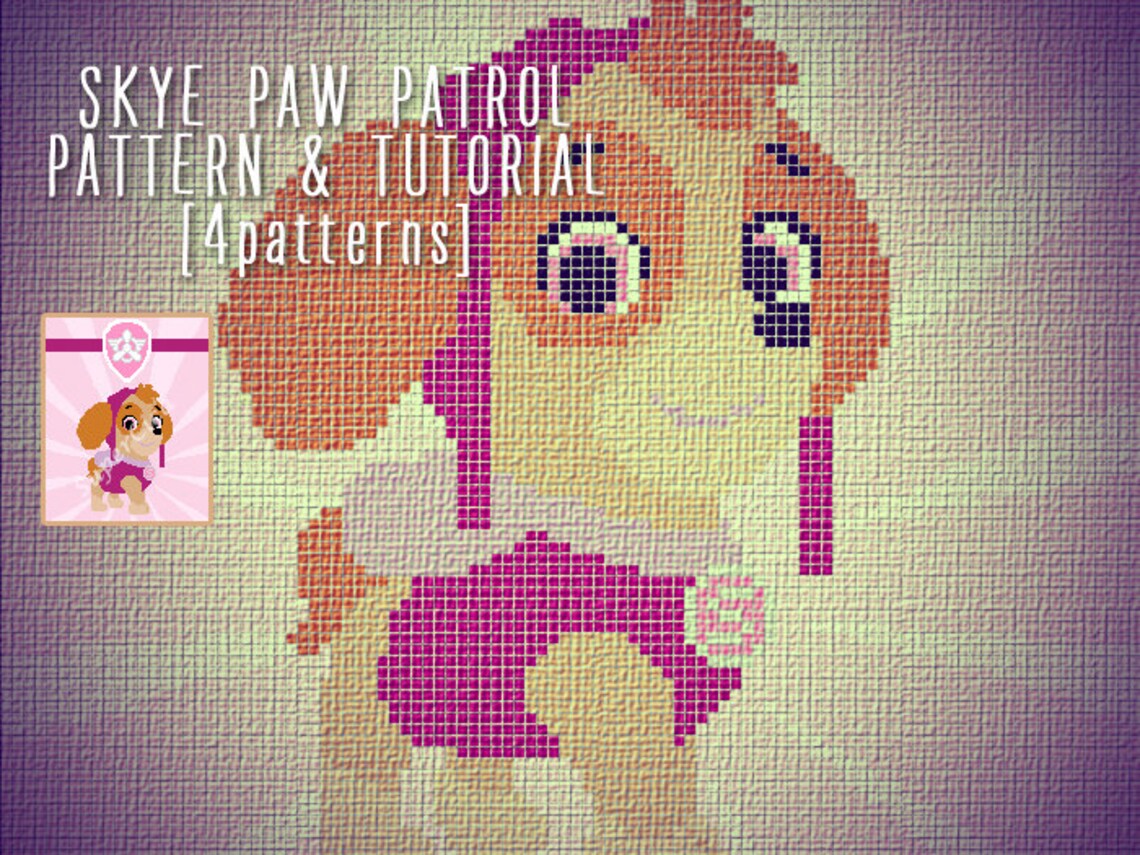 Skye Paw Patrol blanket corner to corner crochet pattern and Etsy