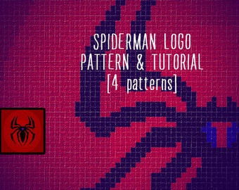 Super hero spider logo inspired blanket corner to corner crochet pattern and tutorial, 4 sizes graph patterns and written instructions