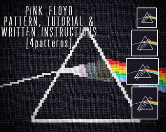 Floyd triangle inspired corner to corner crochet pattern for blanket and tutorial, 4 sizes graph patterns and written instructions