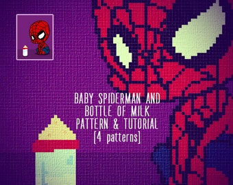 Spider Hero Baby Blanket Crochet Pattern, C2C Graph & Tutorial (4 Sizes) (Digital Download)
