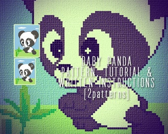 Baby Panda C2C Crochet Blanket Pattern, Graph & Written Instructions (PDF)