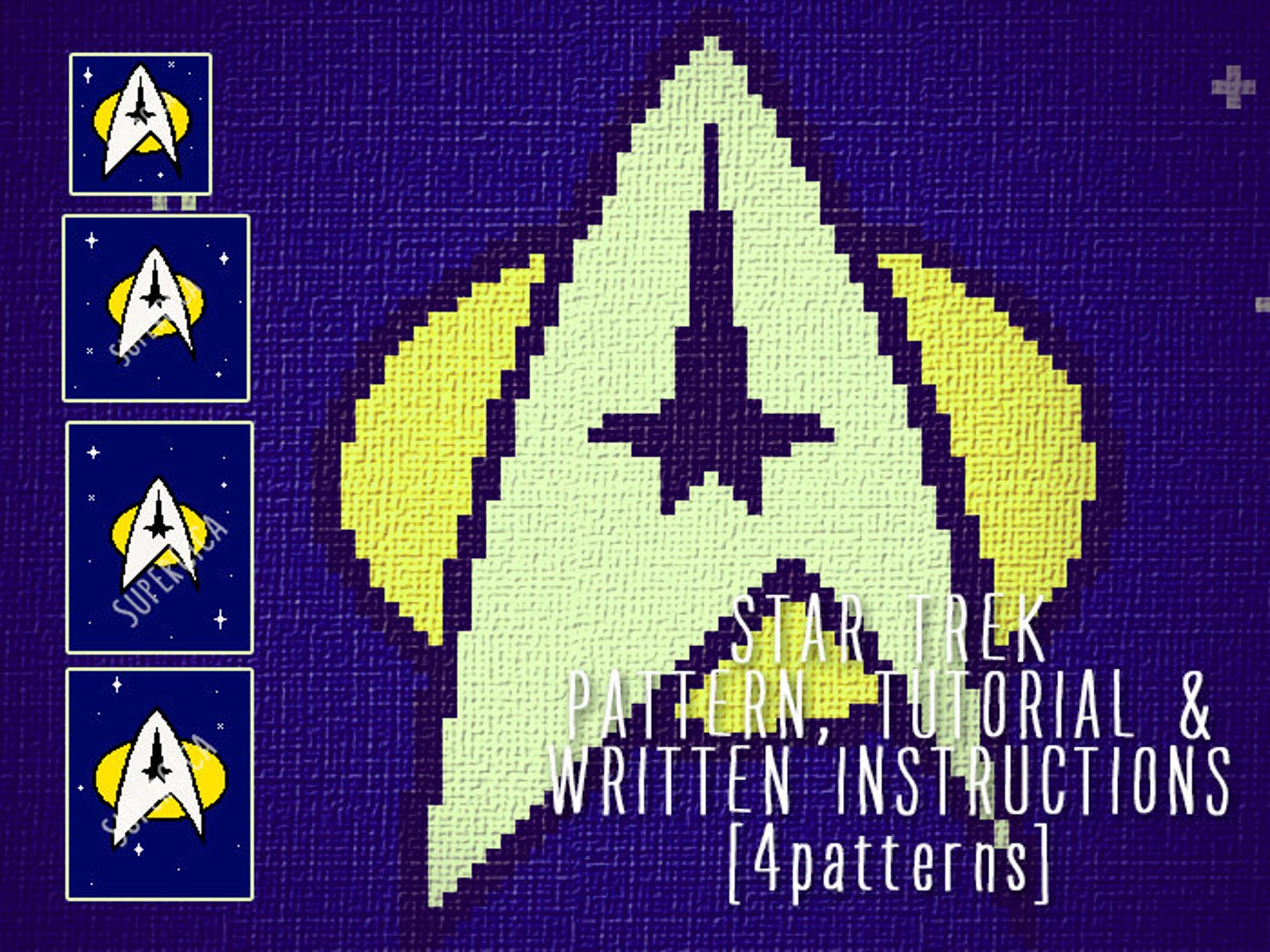 Star Trek corner to corner crochet pattern for blanket and Etsy