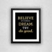 Black believe in Yourself. Dream. Try. Do Good. - Etsy
