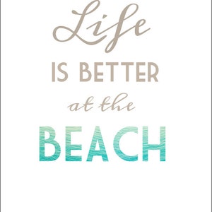 Typographic life is Better at the Beach Printable. - Etsy