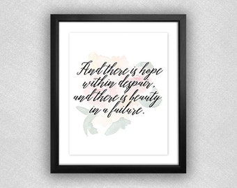 Floral "Besteht Hoffnung in Verzweiflung und es gibt Schönheit zu einem Scheitern" Printable. Death Cab For Cutie. ** Digitale Download **. 8 x 10.