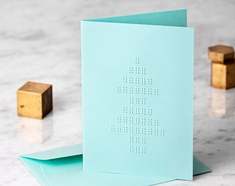 Braille Christmas Card | Christmas Tree | Mint