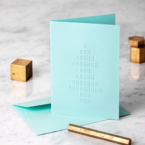 Braille Christmas Card | Christmas Tree | Mint