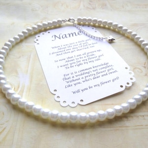 Pearl Flower Girl Necklace: Glass Pearls, Lobster Clasp,