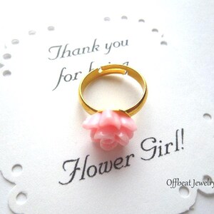 Adjustable Rose Ring: Flower Girl Jewelry, Child's Gift, image 3