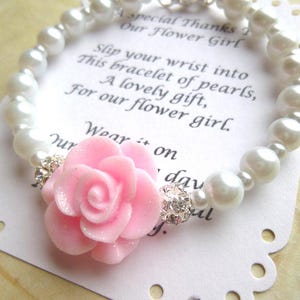 Pearl Flower Girl Bracelet, Flower Girl Gift, Pearl Flower Girl Jewelry, Pearl Childs Bracelet, Pearl Kid Bracelet, Pearl Childrens Bracelet