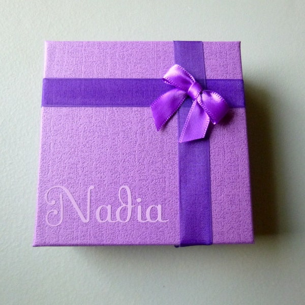 Personalized Bracelet Gift Box, Purple Personalized Gift Box, Personalized Gift Box for Bracelet, Make Your Order Special Gift Box
