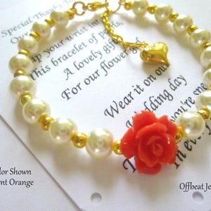 Blumenmädchen Armband, Blumenmädchen Geschenk, Perle Blumenmädchen Armband, Perle Kinder Armband, Perle Kinder Armband, Weihnachtsgeschenk