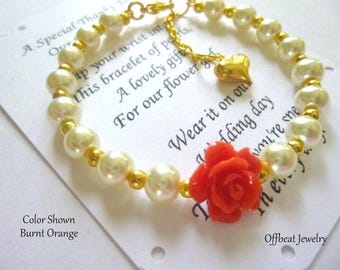 Flower Girl Bracelet, Flower Girl Gift, Pearl Flower Girl Bracelet, Pearl Childrens Bracelet, Pearl Childs Bracelet, Christmas Gift
