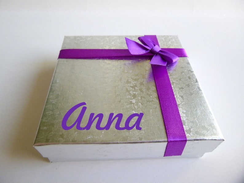 Silver Personalized Bracelet Gift Box, Silver Bracelet Box, Personalized Gift Box, Personalized Bracelet Box, Birthday Gift Box image 6