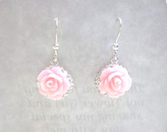 Rose Earrings: Brass Filigree Flower Girl Earrings