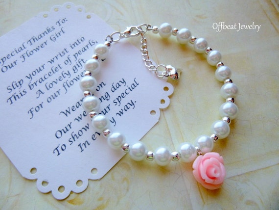 flower girl bracelet etsy