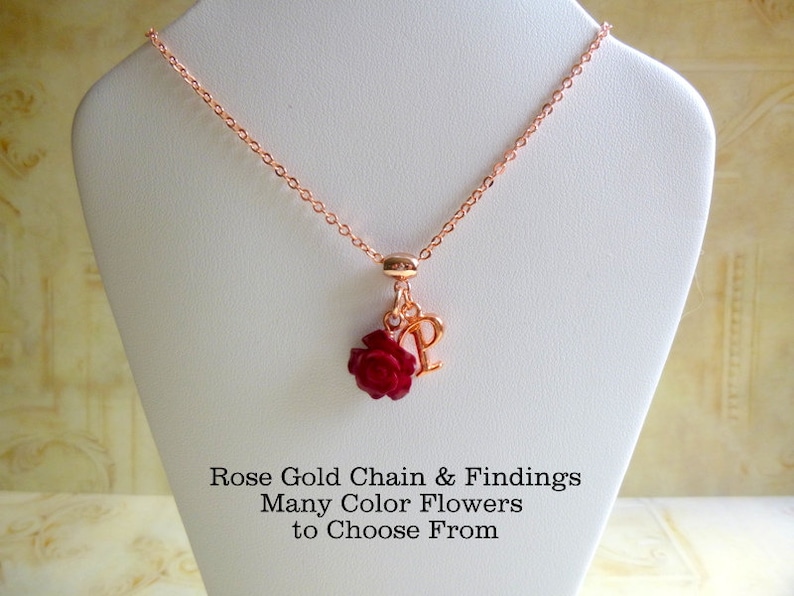 Personalized Flower Girl Necklace Rose Gold Bridesmaid Etsy