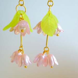 Lily of the Valley Dangle Earrings, Nature Inspired Realistic Flower Earrings, Floral/Fairy/ Bridal/Bridesmaid, Makes a Great Gift, Bx