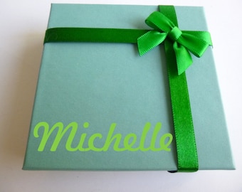 Personalized Bracelet Gift Box, Green Personalized Gift Box, Personalized Gift Box for Bracelet, Make Your Order Special Gift Box