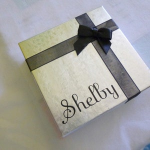 Silver Personalized Bracelet Gift Box, Silver Bracelet Box, Personalized Gift Box, Personalized Bracelet Box, Birthday Gift Box image 8