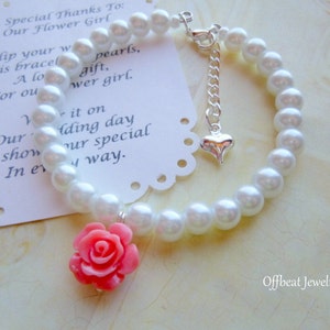 Flower Girl Bracelet, Flower Girl Gift, Pearl Flower Girl Bracelet, Pearl Childrens Bracelet, Pearl Childs Bracelet, Christmas Gift