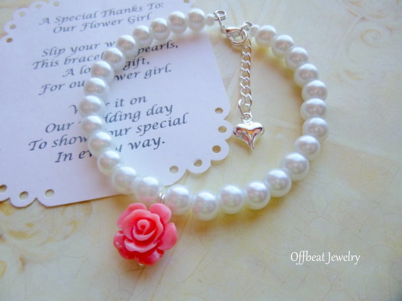 Flower Girl Bracelet, Flower Girl Gift, Pearl Flower Girl Bracelet, Pearl Childrens Bracelet, Pearl Childs Bracelet, Christmas Gift 