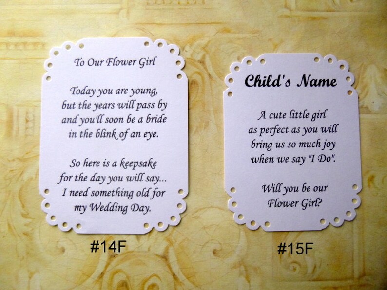 20 Sample Flower Girl Poems to Choose From Do Not Purchase Etsy