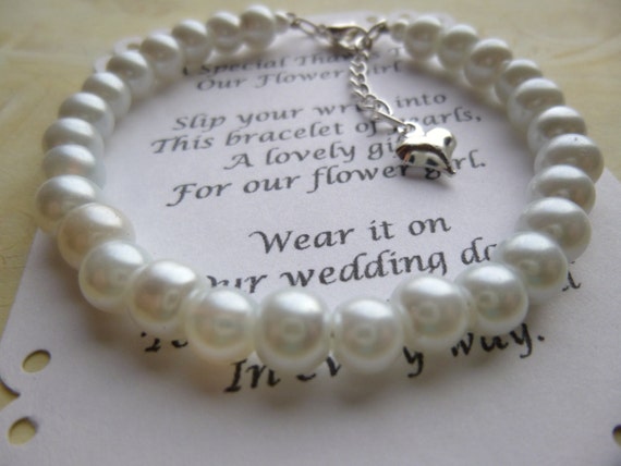 flower girl pearl bracelet