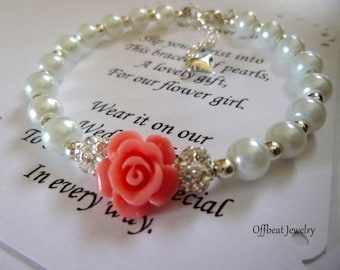 Pearl Flower Girl Bracelet, Flower Girl Bracelet, Pearl Kids Bracelet, Pearl Childrens Bracelet, Pearl Girls Bracelet, Christmas Gift
